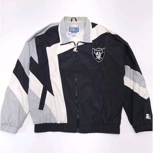 Oakland Raiders STAR 90s Starter windbreaker Jacket L Black NFL Pro Line Vintage